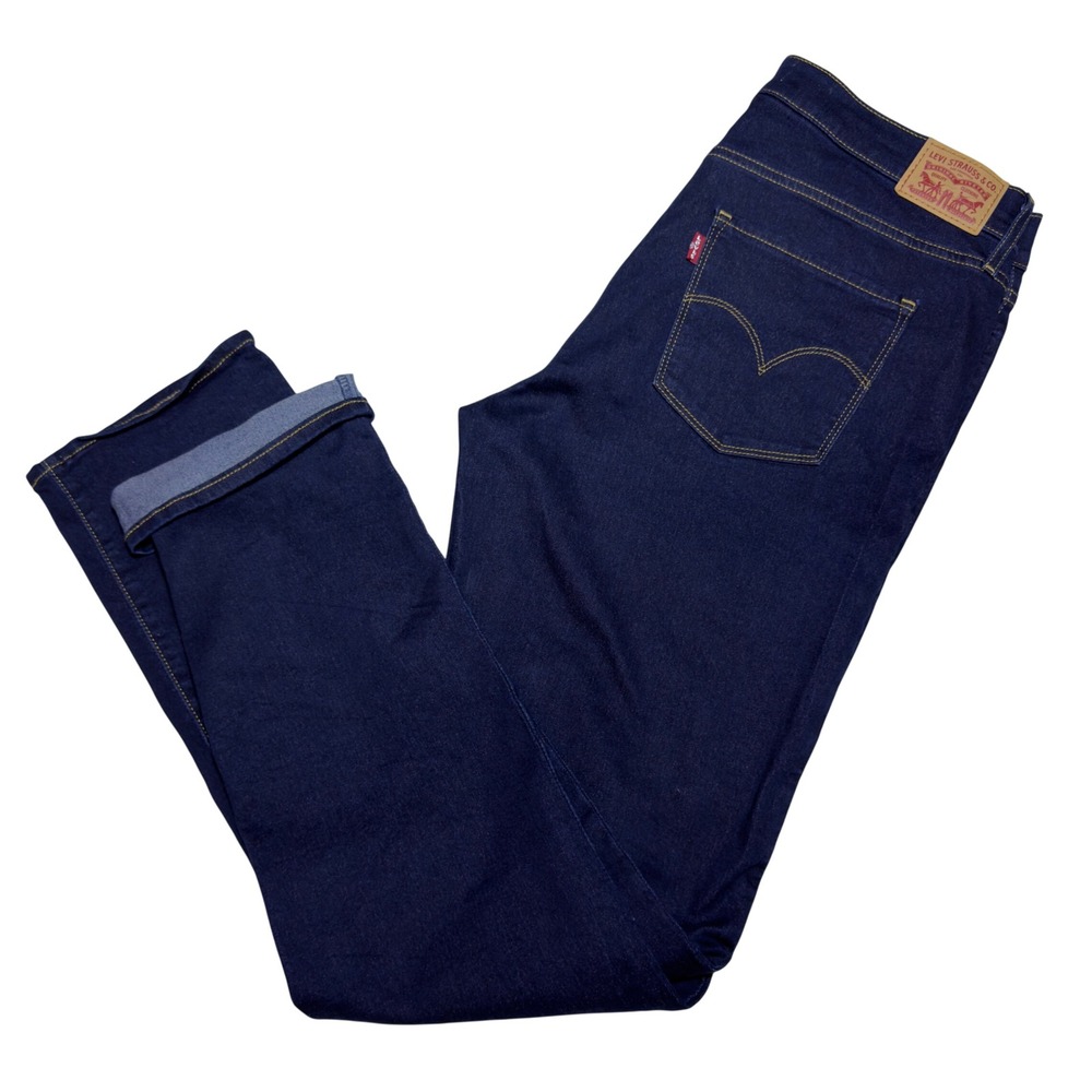 Levis 314 Shaping Straight Jeans Womens 32x32 Dark Indigo Blue Stretch Denim